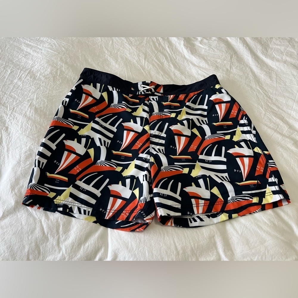 Nautica Swim Trunks | Size XXL Polyester Multicolor | Black Geometric
